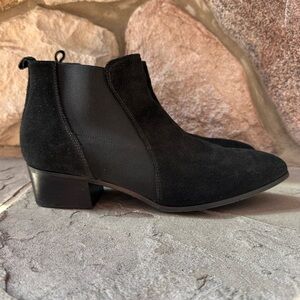 Aquatalia Womens Falco Chelsea Ankle Bootie Suede Heeled Boots